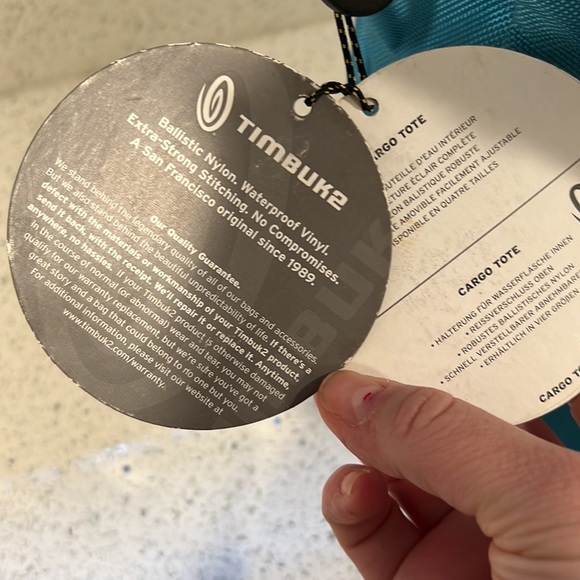 Timbuktu 2 XL Blue & White Cargo Tote with Shoulder Strap - Picture 7 of 16